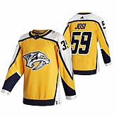 Nashville Predators 59 Roman Josi Yellow Adidas 2020-21 Reverse Retro Alternate Jersey Dzhi,baseball caps,new era cap wholesale,wholesale hats